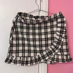 Check ruffle wrap mini skirt from BooHoo